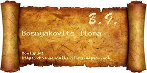 Bosnyakovits Ilona névjegykártya