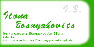 ilona bosnyakovits business card